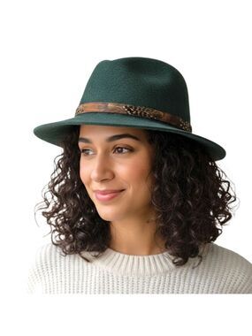 Vtg 60s 70 Magill Canada Lee Royal Green Genuine Fur Felt Beaver Finish Fedora